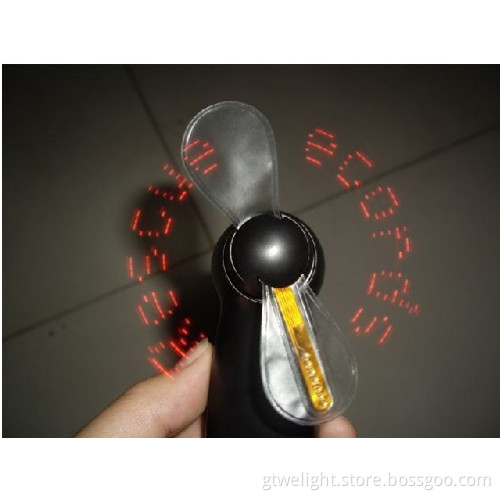 China Supply LED Mini Fan Flashing LED Rechargeable Fan Customized
